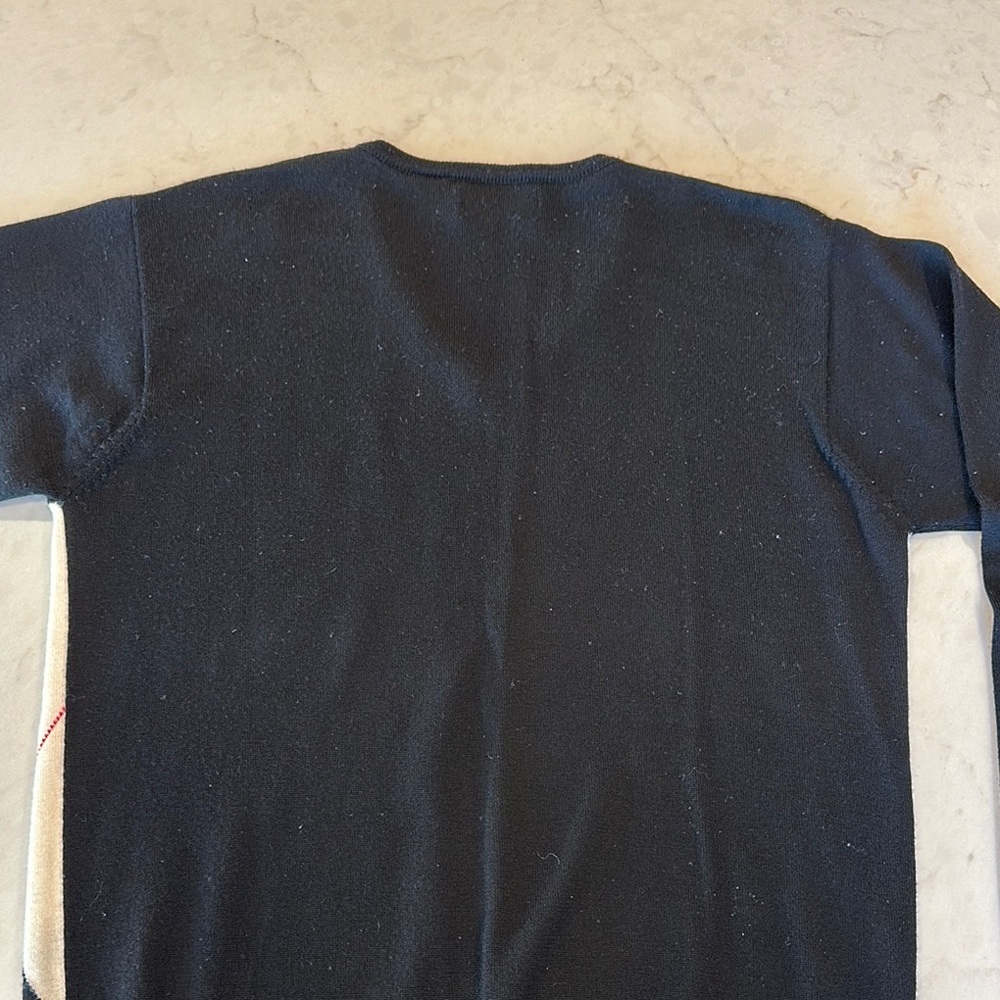 Fred Perry Black and Cream V-Neck Sweater - Picture 4 of 5